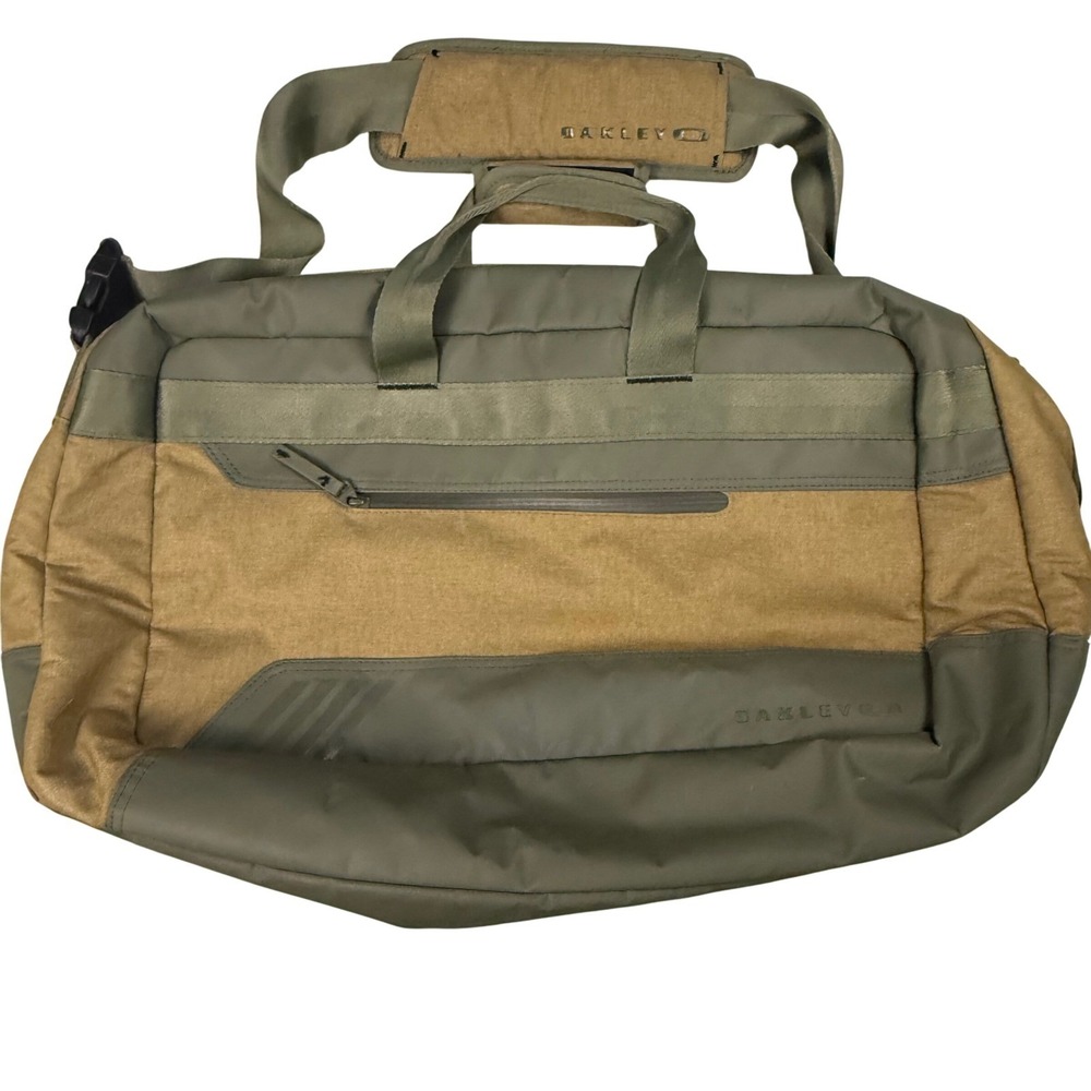 Oakley Duffle Bag Laptop Messenger Olive‎ Green Tan FA14 Travel Work